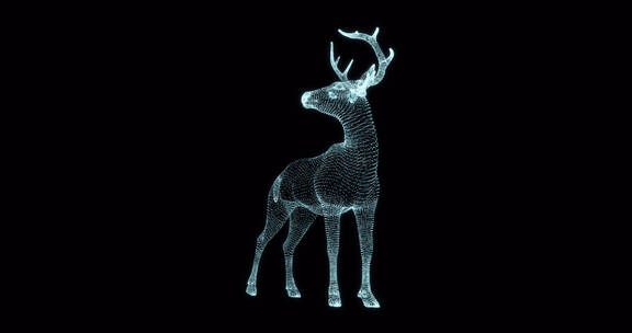 麋鹿粒子唯美发光麋鹿舞台背景粒子麋鹿