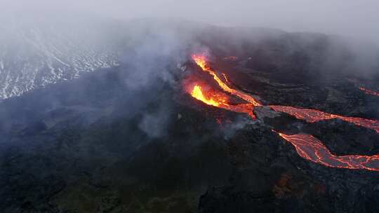 火山，喷发，熔岩，火山口