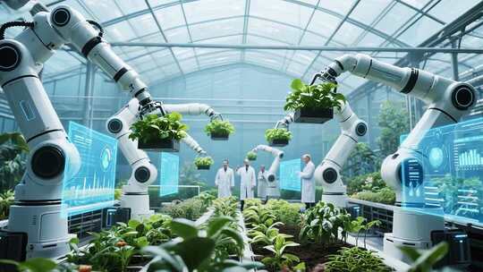 温室大棚内机器人作业场景