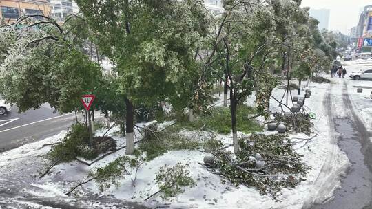 湖南冰冻雨雪天气视频素材模板下载