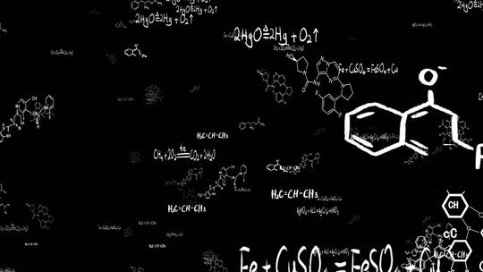 化学公式穿梭视频素材模板下载