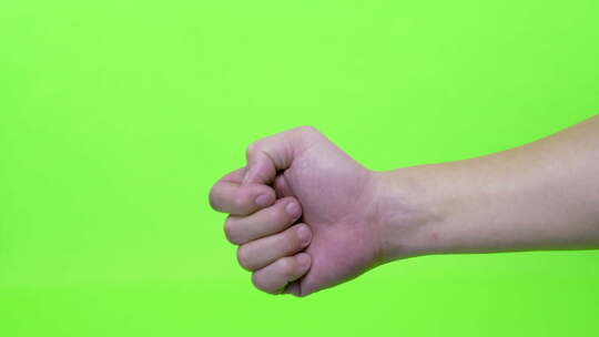 绿幕背景伸出一只手竖起大拇指