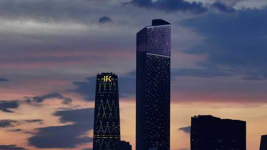 中国广东省广州市天河区CBD中轴线视频素材模板下载