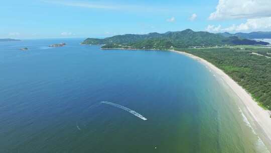 广东江门上川岛飞沙滩海岸线航拍