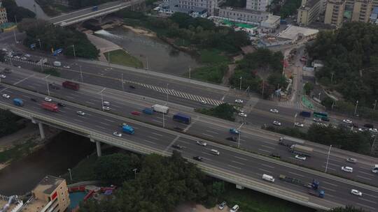 航拍深圳城市道路运输