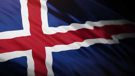 冰岛国旗挥舞-4K