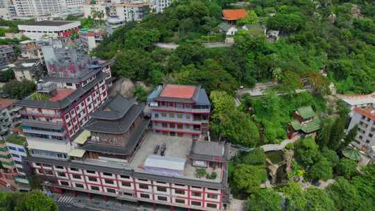 航拍厦门鸿山寺景观