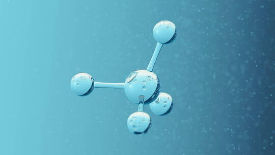 蓝色的微观分子 3D渲染视频素材模板下载