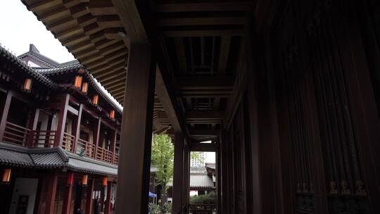 杭州大兜路香积寺禅院建筑视频视频素材模板下载