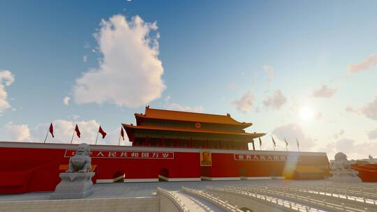 4k 中国首都北京天安门日出航拍视频素材