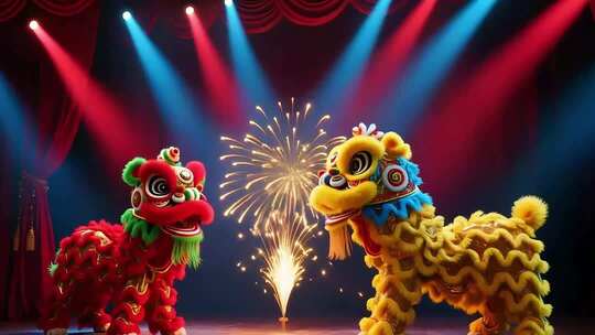 国潮醒狮动态视频