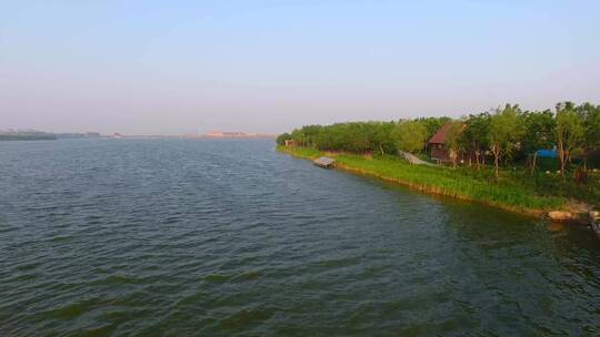 天津静湖 湖面 湖景 中新生态城视频素材模板下载