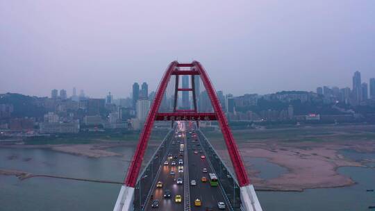 重庆菜园坝长江大桥航拍4K