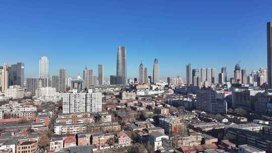 天津和平区城市大景天津大景天津CBD航拍