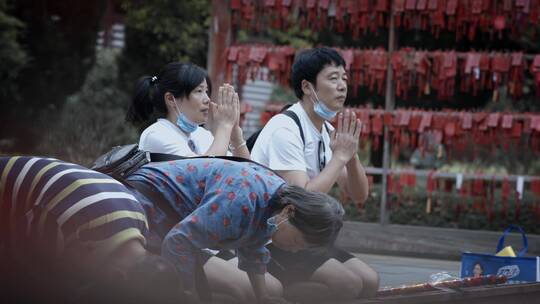 寺庙寺院祭祀活动烧香拜佛视频