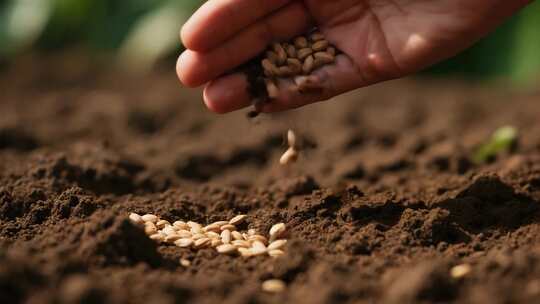 播种希望：阳光下的雨后泥土与新芽生长