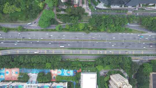 深圳城市道路车流航拍