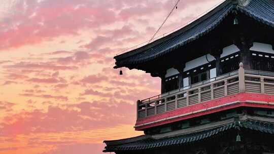 航拍瘦西湖大明寺栖灵塔清晨朝阳风景区