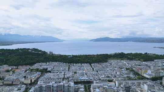 大理洱海城市全景航拍4K