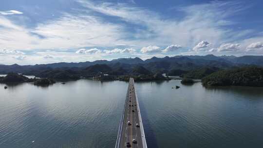 杭州千岛湖大桥航拍