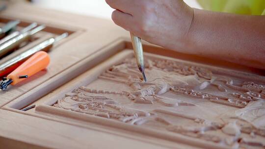 木雕雕刻特写视频素材模板下载