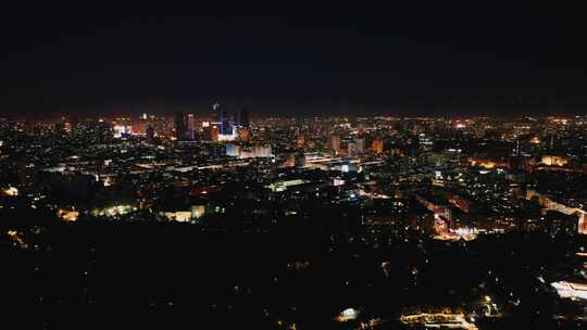 城市夜景航拍万家灯火