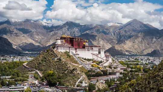 西藏拉萨布达拉宫宫殿建筑历史文化
