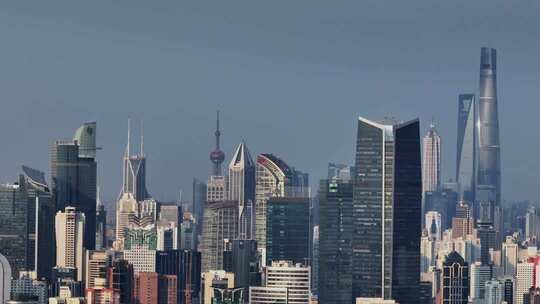 长焦航拍陆家嘴上海中心大厦