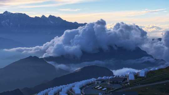 3倍牛背山帐篷营地落日云海固定延时