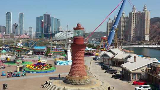 大连地标建筑星海广场灯塔