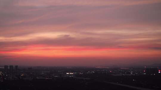 城市夕阳落日霞光