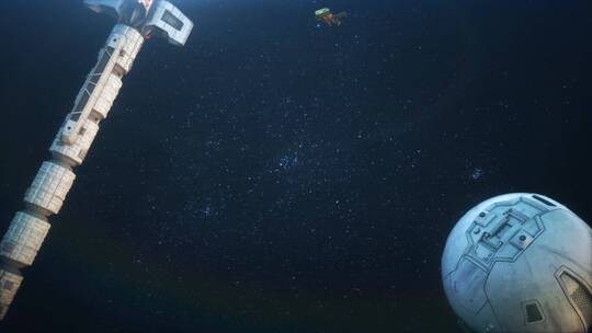 宇航员漂浮在空中视频素材模板下载