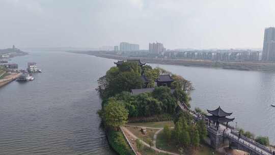 航拍衡阳石鼓书院4A景区