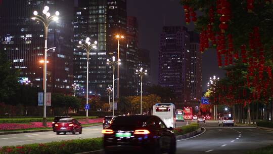 深圳深南大道夜晚车流4K