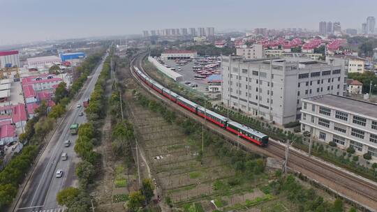 城市自然风景与轨道交通视频素材模板下载