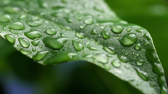 斜风细雨中腊梅树嫩叶上水珠水滴唯美视频