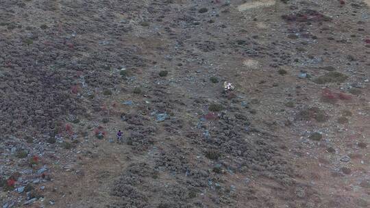 航拍摩托车山地越野探险