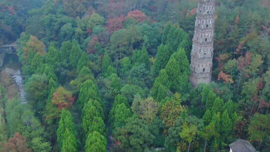 4K航拍天台山国清寺千年隋塔视频合集