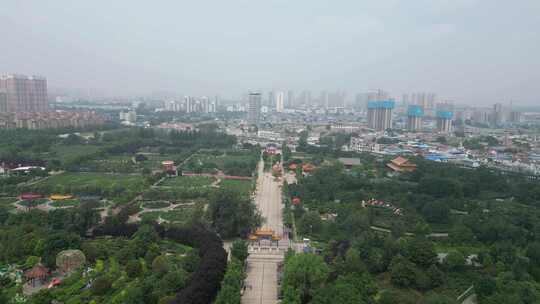 航拍山东菏泽曹州牡丹园4a景区