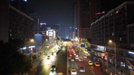 重庆红锦大道夜景航拍