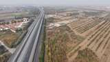 高速公路航拍田野乡村景象高清在线视频素材下载