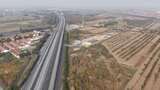 高速公路航拍田野乡村景象高清在线视频素材下载