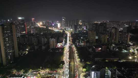 珠海香洲区九洲大道西夜景航拍视频素材模板下载