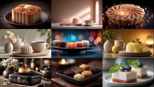 精致糕点月饼甜心诱惑味蕾绽放舌尖上的甜蜜高清在线视频素材下载