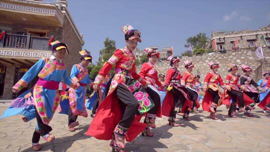 4K 茂县羌族瓦尔俄足节舞蹈1视频素材模板下载