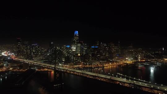 航拍城市夜景视频素材模板下载
