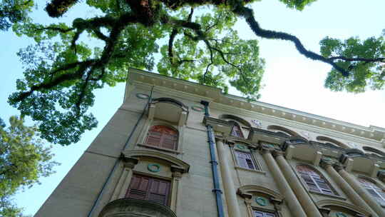 广州老街沙面大街历史景观欧式建筑