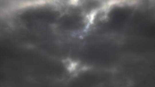 乌云密布隐约看到太阳云遮日天空裂缝棉花云视频素材模板下载