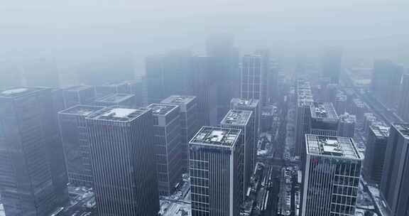 汉峪金谷城市雪景