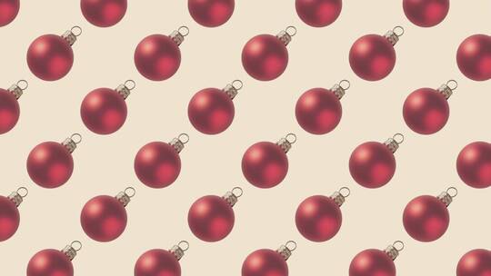 红色和蓝色球交替的圣诞背景。停止运动动画
